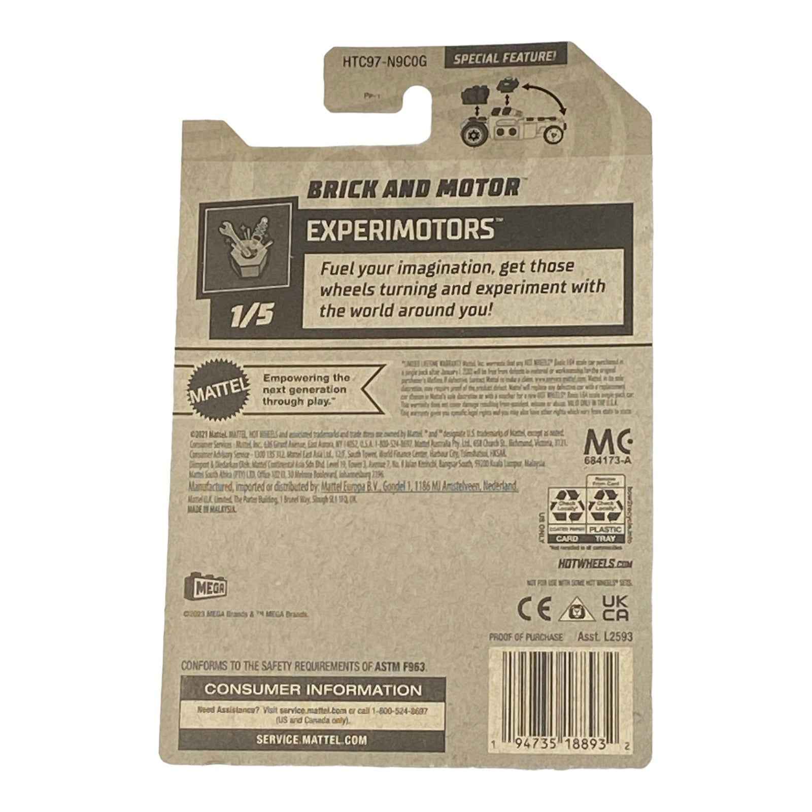 Hot Wheels Brick And Motor - Experimotors Series 1/5