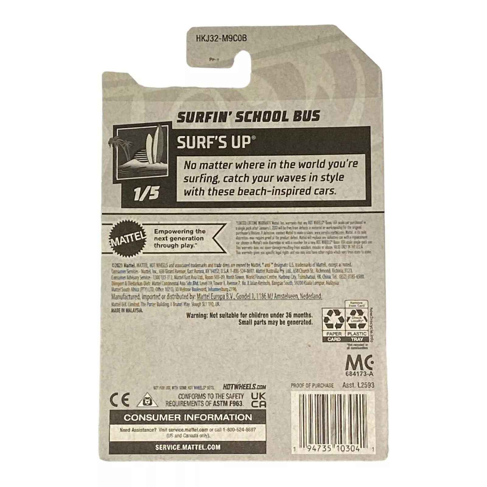 Hot Wheels Surfin' School Bus - Surf's Up Series 1/5