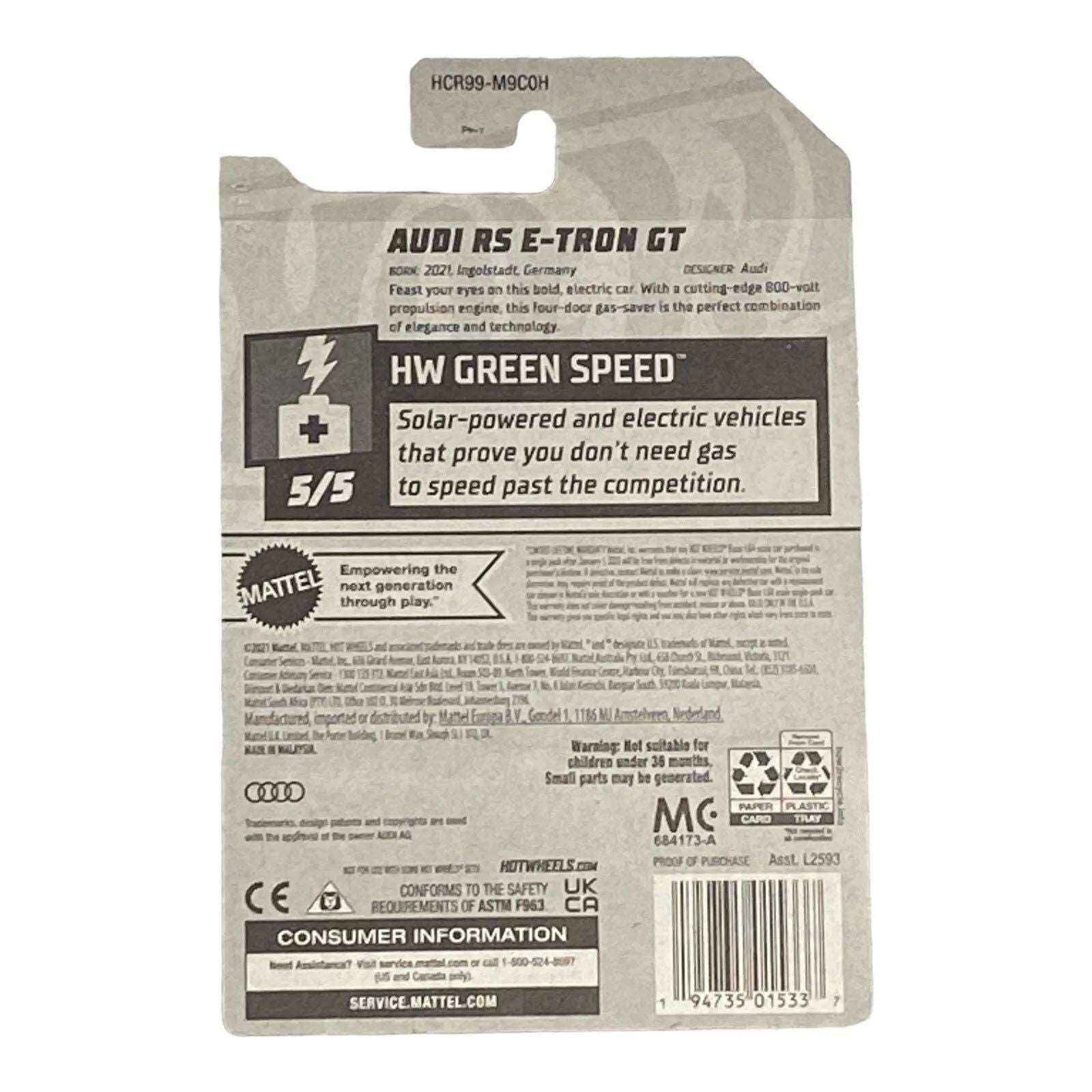 Hot Wheels Audi RS E-Tron GT - Green Speed Series 5/5