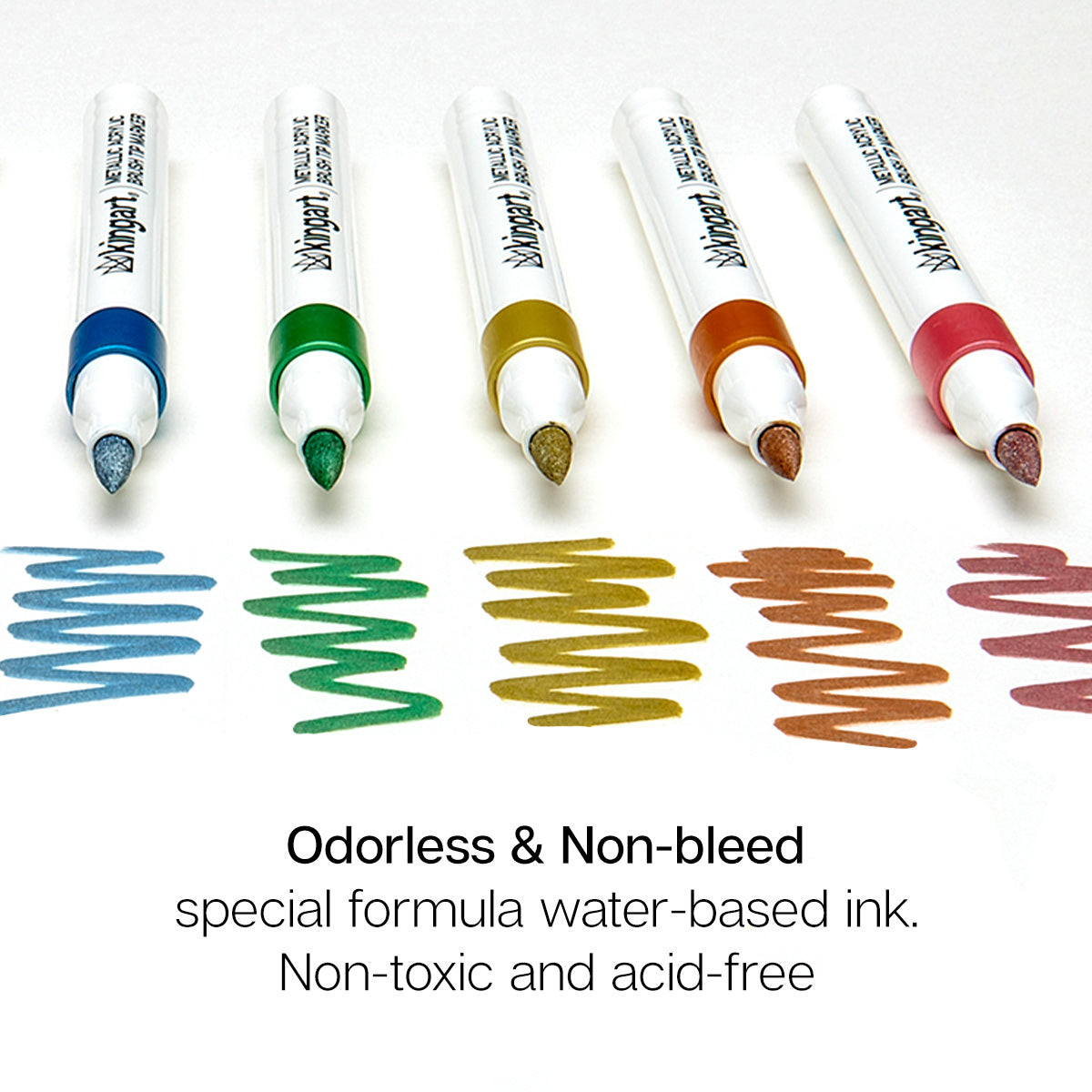 Acrylic Paint Markers, Brush Tip 24 Metallic Colors