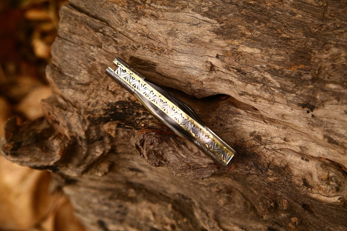 Best Custom Handmade Damascus Steel EDC Folding Pocket Knife | 3-Inch Blade, Sheep Horn Handle, Leather Case | Ideal Gift for Any Occasion by KBS Knives