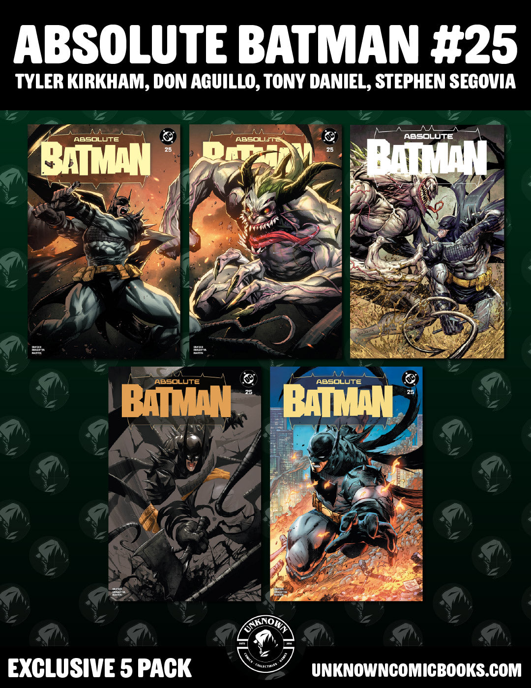 [5 PACK] ABSOLUTE BATMAN #25 EXCLUSIVE TRADE DRESS BUNDLE (10/28/2026)