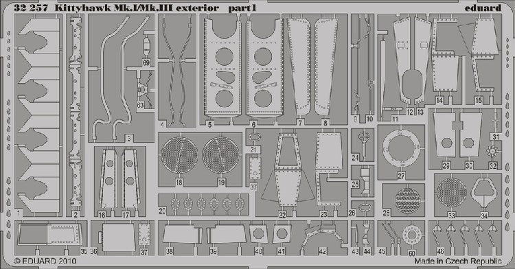 Eduard 32257 1/32 Aircraft- Kittyhawk Mk I/III Exterior for HSG