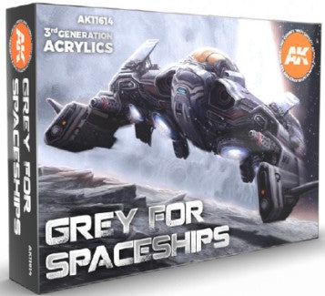 AK Interactive 11614 Grey for Spaceships 3G Acrylic Paint Set (6 Colors) 17ml Bo