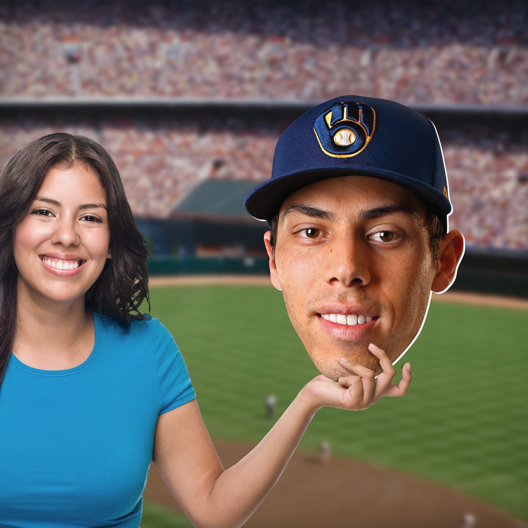Christian Yelich - Big Head - Official MLB - Milwaukee Brewers - Foam Core Cutout