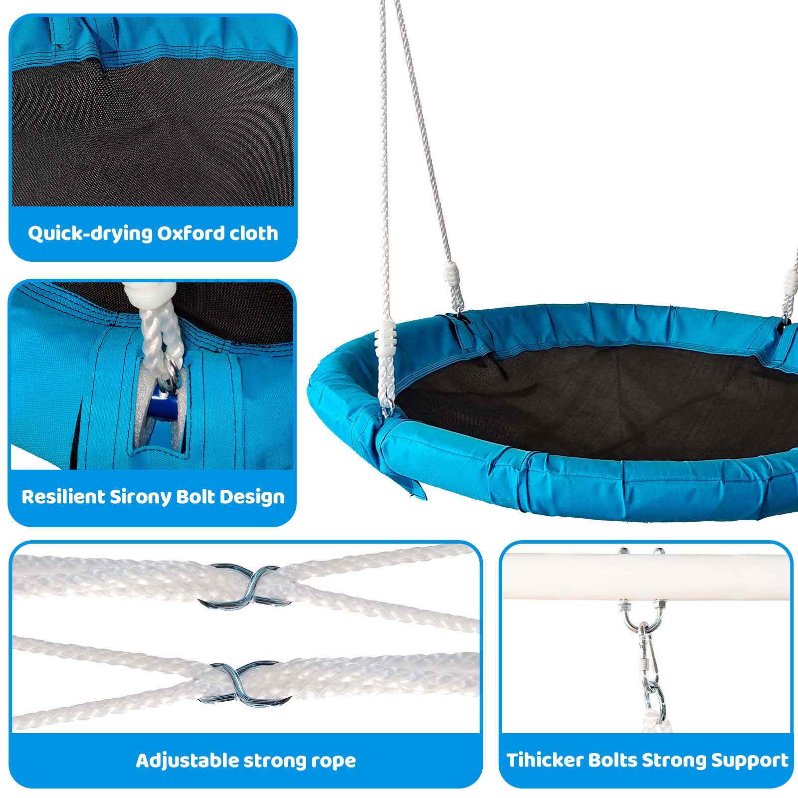 Metal Swing Set for Kids – Outdoor Playground Equipment with Disc Swing