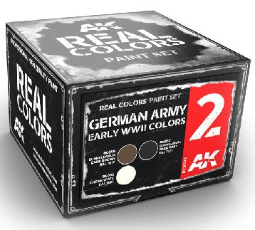 AK Interactive RCS2 Real Colors: German Army Early WWII Acrylic Lacquer Paint Set (3) 10ml Bottles