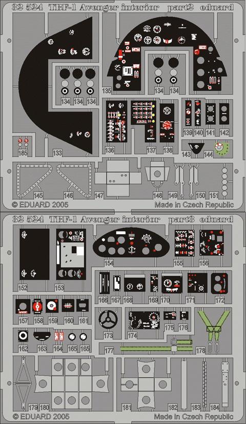 Eduard 32524 1/32 Aircraft- TBF1 Avenger Interior for TSM (Painted)