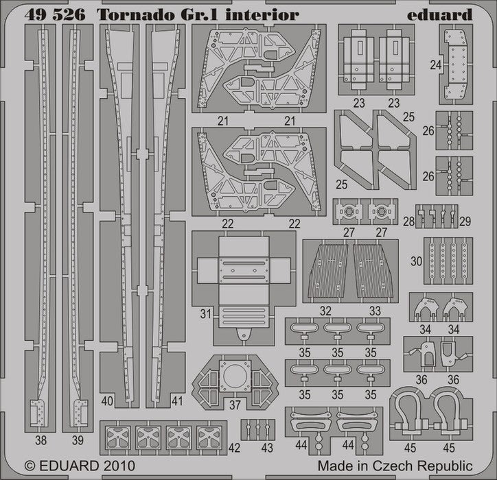 Eduard 49526 1/48 Aircraft- Tornado GR1 Interior for HBO (Painted Self Adhesive)