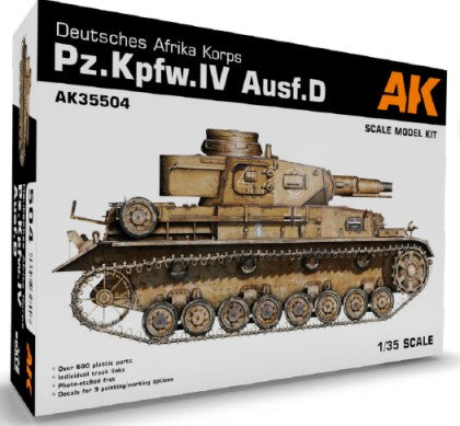 AK Interactive 35504 1/35 PzKpfw IV Ausf D DAK Tank (Plastic Kit)