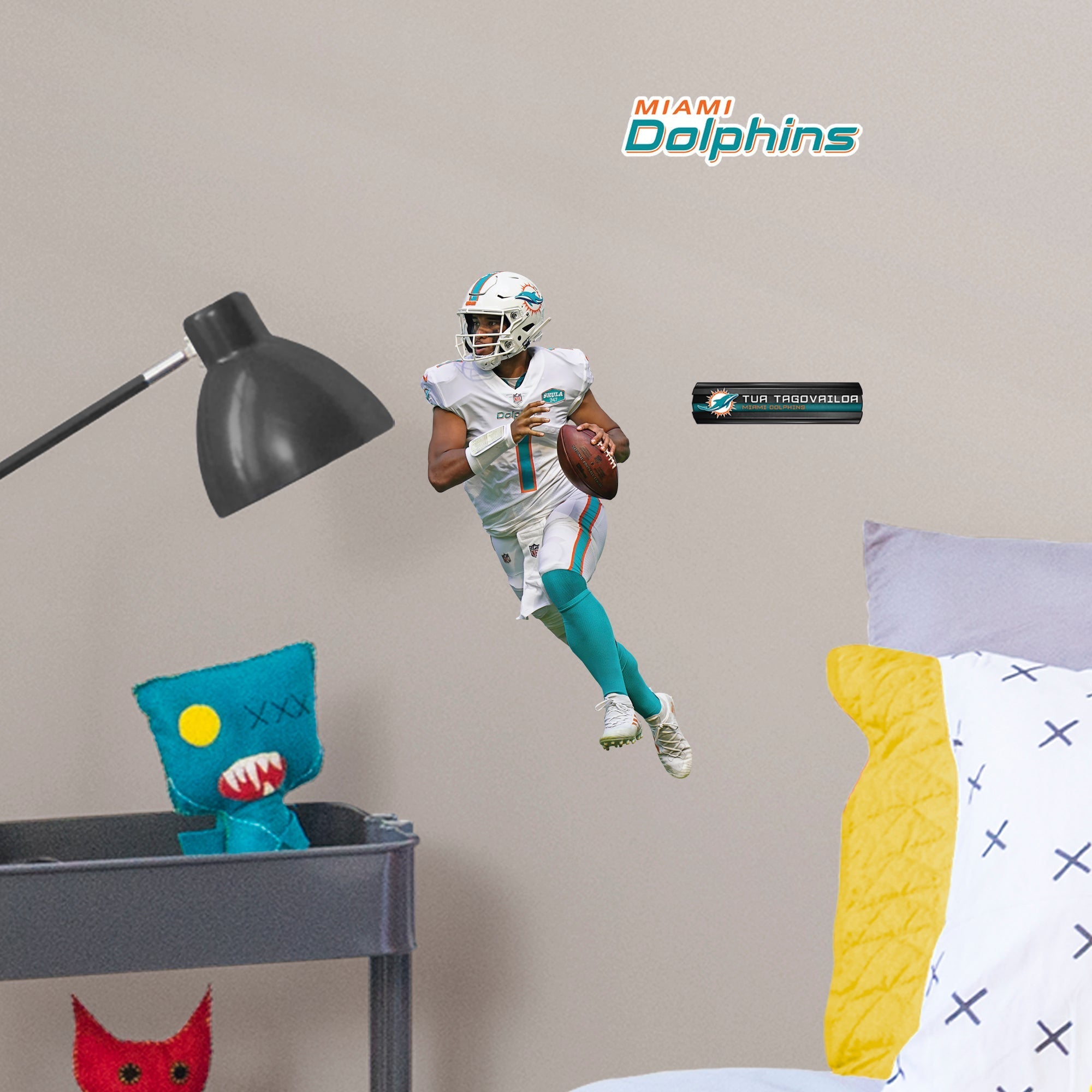 Tua Tagovailoa - RealBig Collection - Official NFL - Miami Dolphins - Reusable Vinyl Wall Decals #1