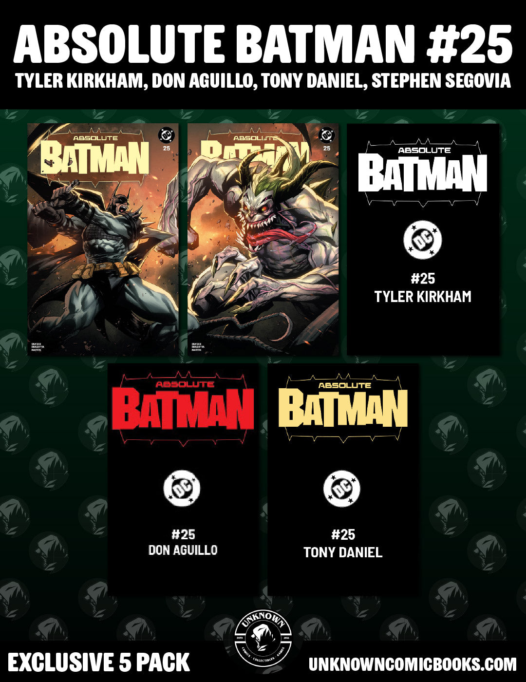 [5 PACK] ABSOLUTE BATMAN #25 EXCLUSIVE TRADE DRESS BUNDLE (10/28/2026)