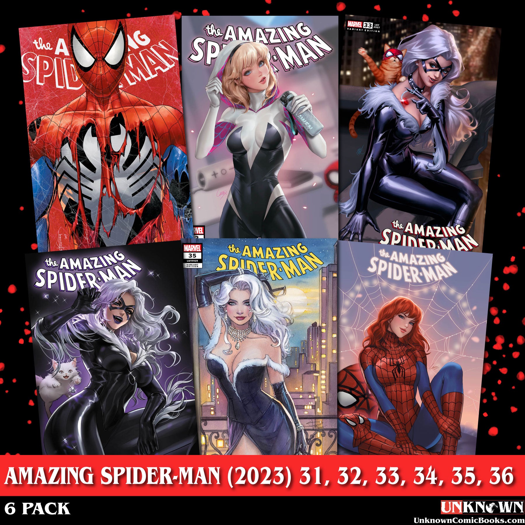 [6 PACK] AMAZING SPIDER-MAN (31-36) #31 #32 #33 #34 #35 #36 UNKNOWN COMICS EXCLUSIVE VAR (10/25/2023)