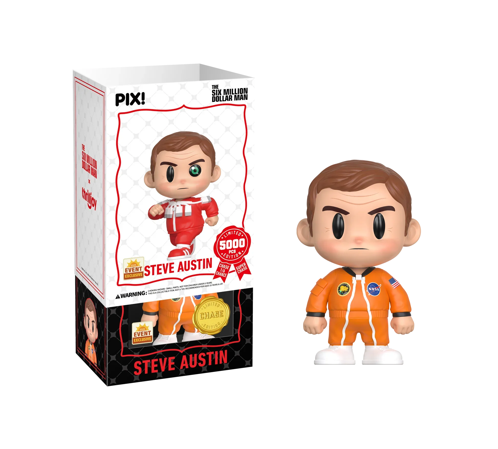 [Thrilljoy] [EXCLUSIVE] The Six Million Dollar Man - Steve Austin LE5000 PIX Vinyl Figure (1 in 6 Chance at Chase)