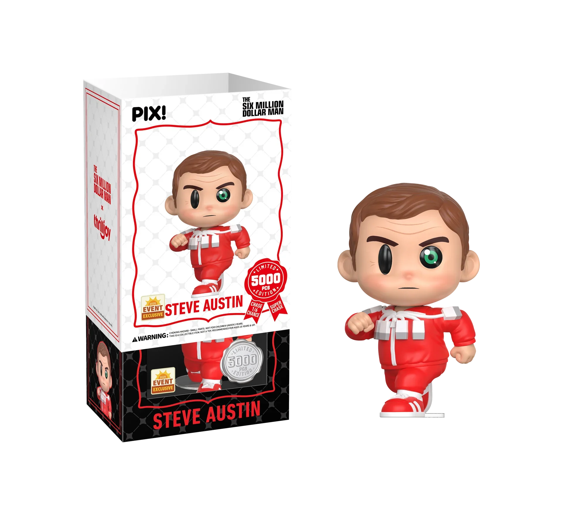 [Thrilljoy] [EXCLUSIVE] The Six Million Dollar Man - Steve Austin LE5000 PIX Vinyl Figure (1 in 6 Chance at Chase)