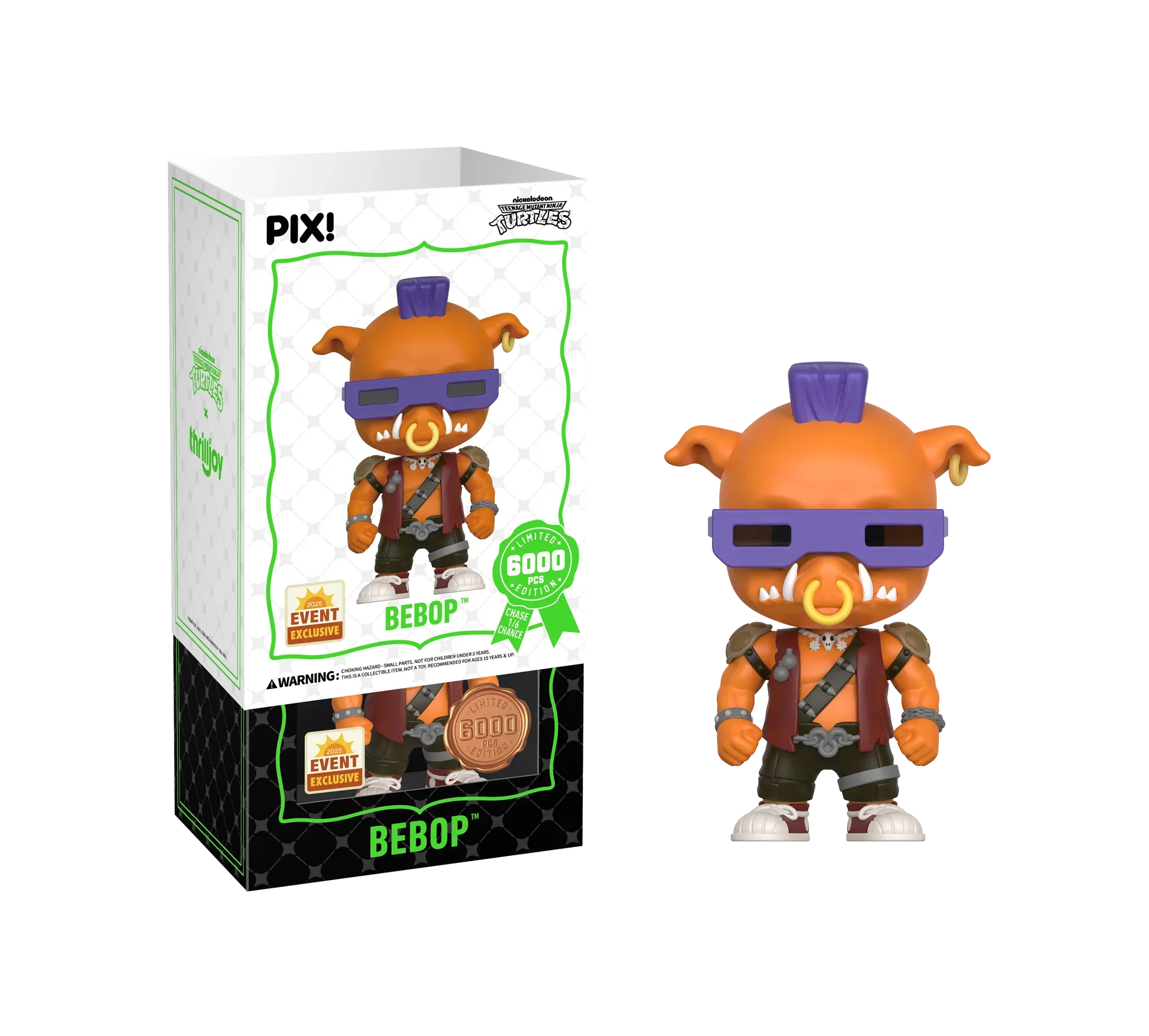[Thrilljoy] [EXCLUSIVE] TMNT Teenage Mutant Ninja Turtles - Bebop LE6000 PIX Vinyl Figure (1 in 6 Chance at Chase)