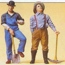 Preiser 45101 G Scale Workers - 1900s (Painted Figure Set) -- Standing Laborers