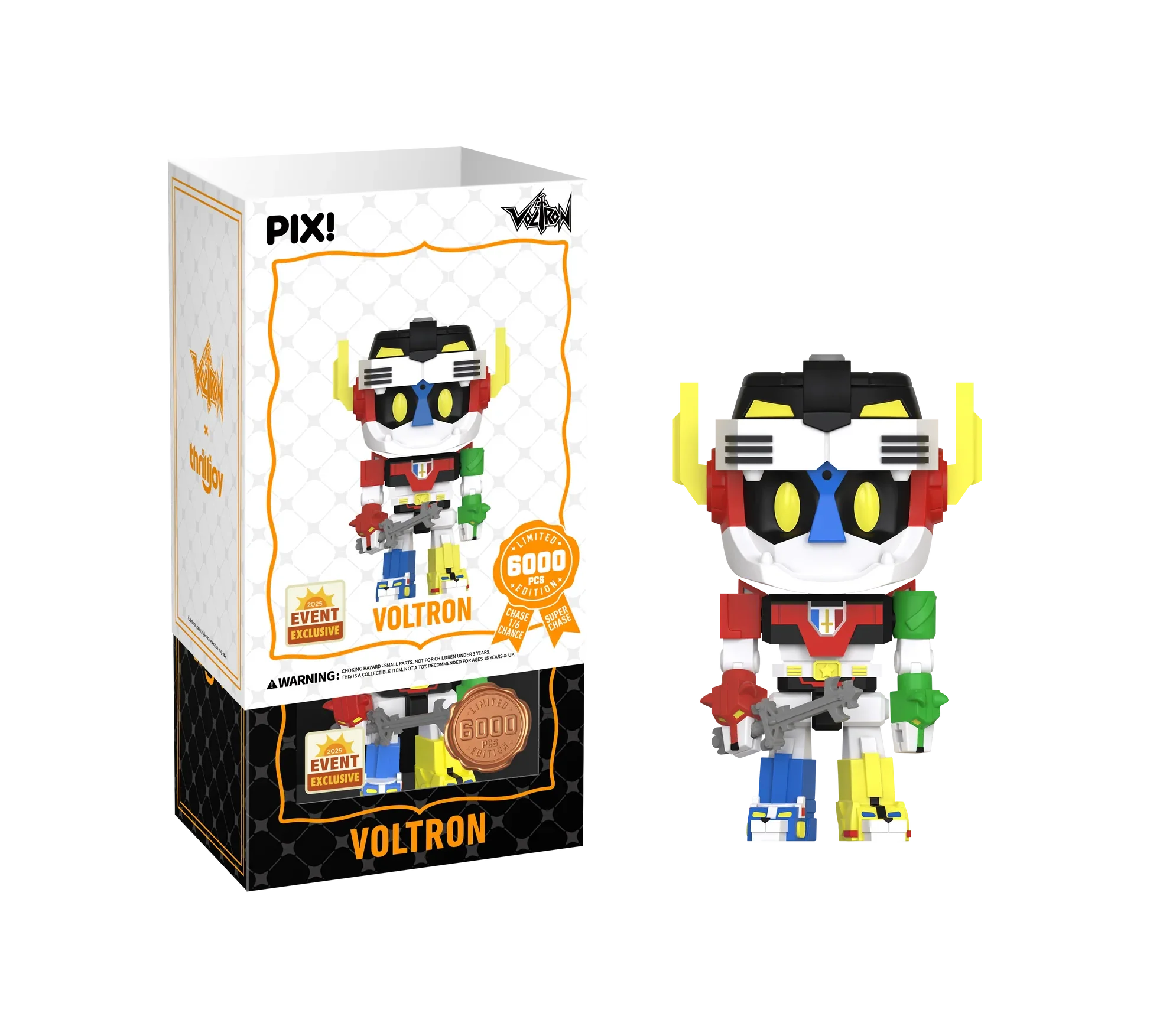 [Thrilljoy] [EXCLUSIVE] Voltron Defender of the Universe - Voltron LE6000 PIX Vinyl Figure (1 in 6 Chance at Chase)