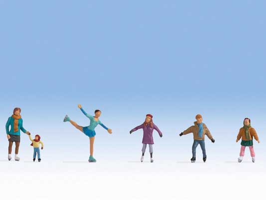 Noch 36824 N Scale Ice Skaters -- pkg(6)