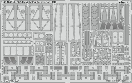 Eduard 481045 1/48 Aircraft- Ju88C6b Night Fighter Exterior for ICM