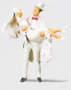 Preiser 28029 HO Scale Individual Figure - Pedestrians -- Groom Carrying Bride