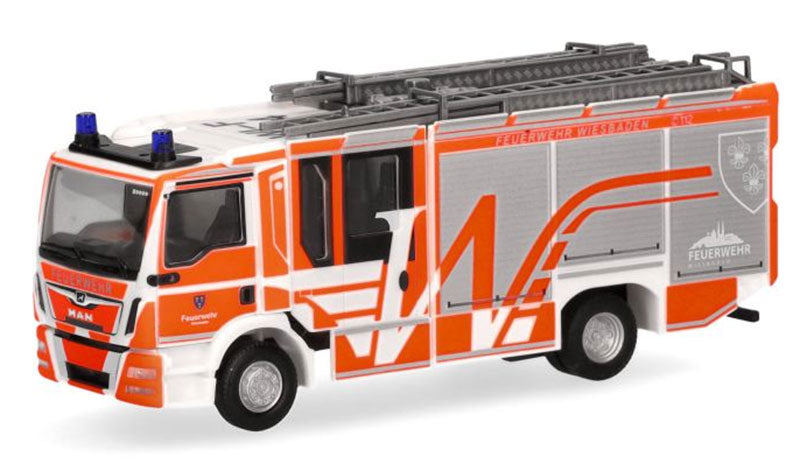Herpa 097581 1/87 Scale Wiesbaden Fire Service - Man Tgm Cc Ziegler