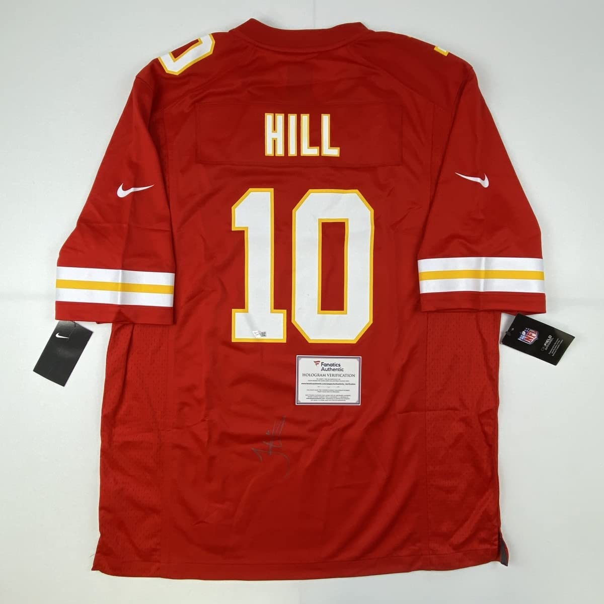 Autographed/Signed Tyreek Hill Kansas City Chiefs Red Authentic Football Jersey Fanatics COA
