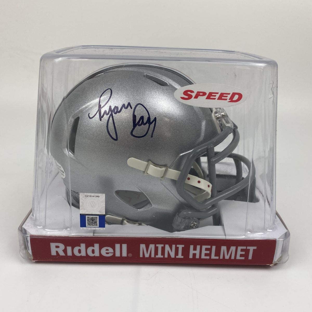Autographed/Signed Ryan Day Ohio State Buckeyes College Football Mini Helmet Beckett BAS COA