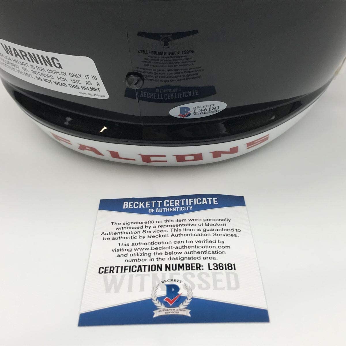 Autographed/Signed Roddy White Atlanta Falcons Full Size FS F/S Replica Football Helmet Beckett BAS COA