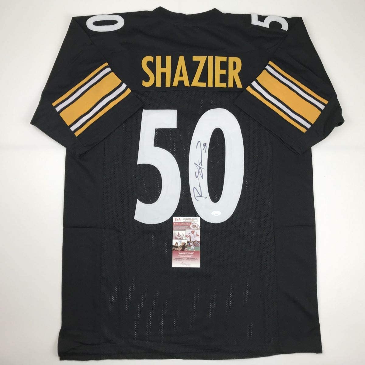 Autographed/Signed Ryan Shazier Pittsburgh Black Football Jersey JSA COA