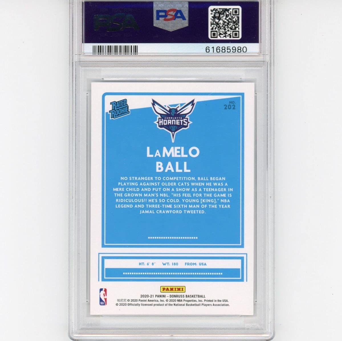 graded lamelo ball rookie card Graded 2020-21 Panini Donruss LaMelo Ball #202 Rated Rookie RC Basketb
