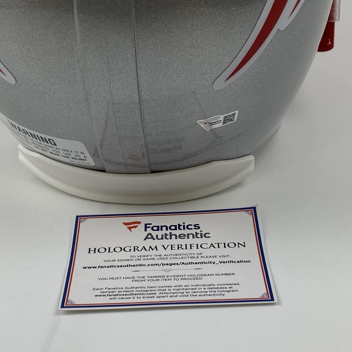 Autographed/Signed Tom Brady New England Patriots Full Size FS F/S Replica Football Helmet Fanatics COA