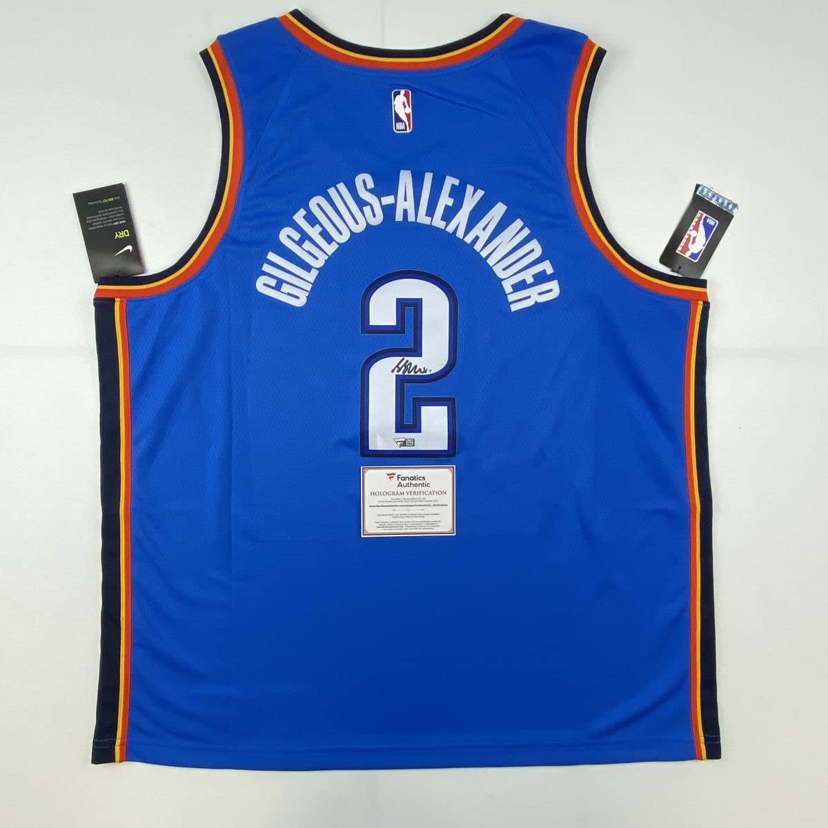 Autographed/Signed Shai Gilgeous-Alexander Oklahoma City Thunder Blue Basketball Jersey Fanatics COA