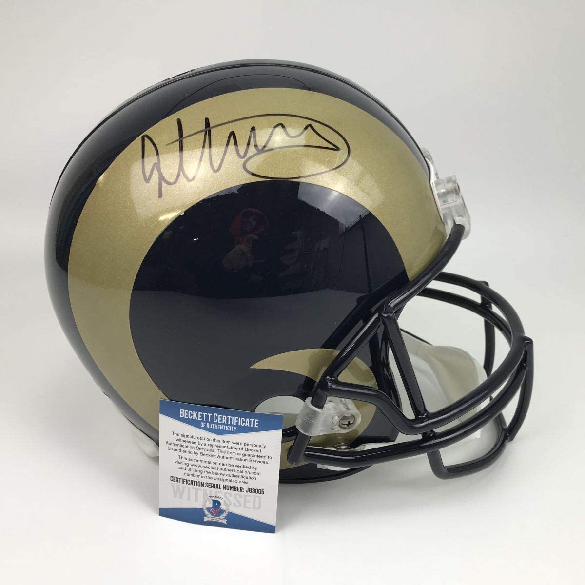 Autographed/Signed Todd Gurley II Los Angeles LA Rams Full Size FS F/S Replica Football Helmet Beckett BAS COA