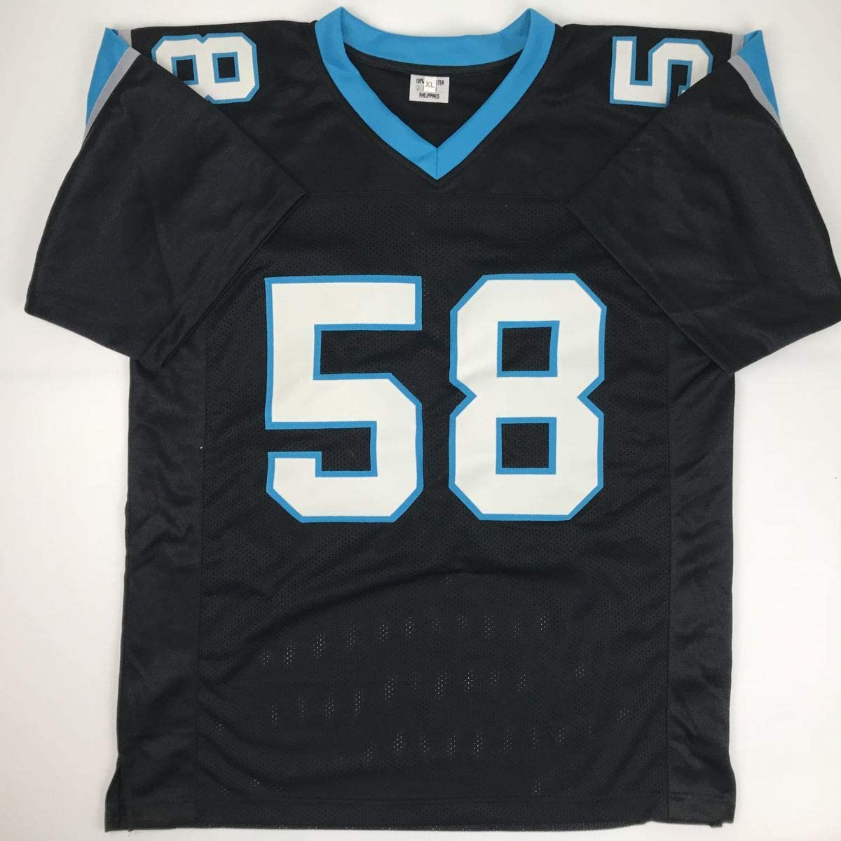 Autographed/Signed Thomas Davis Sr. Carolina Black Football Jersey JSA COA