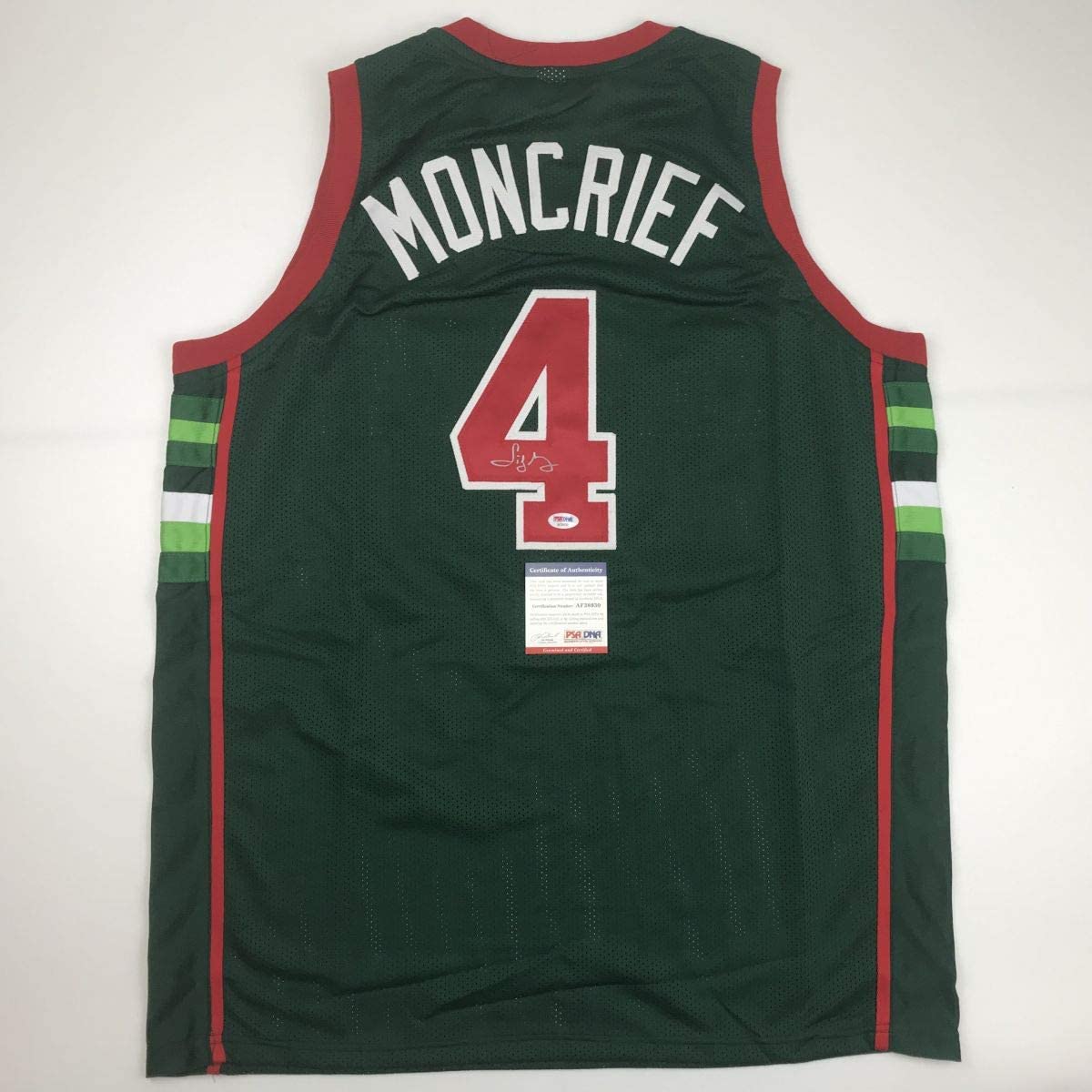 Autographed/Signed Sidney Moncrief Milwaukee Green/Red Basketball Jersey PSA/DNA COA