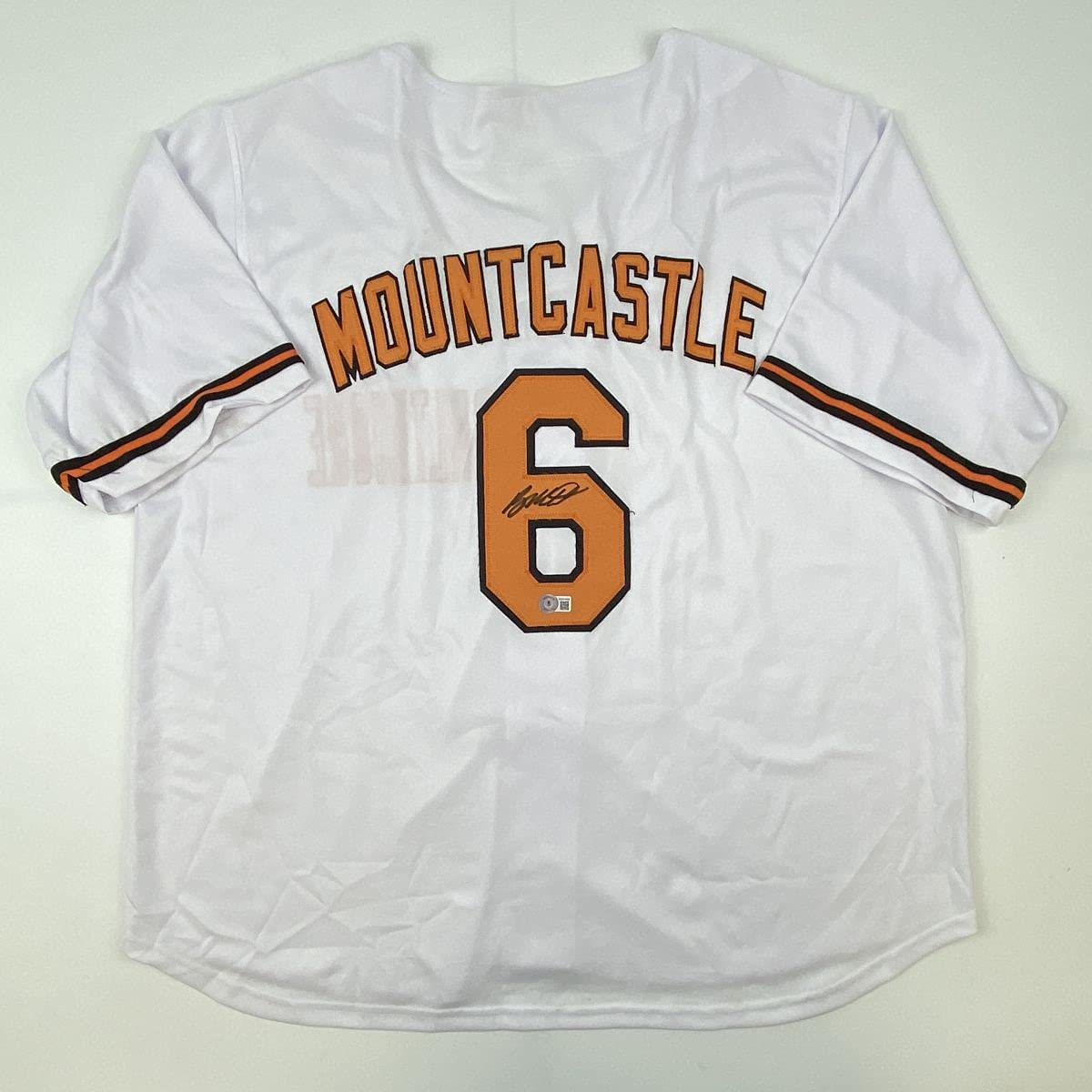Autographed/Signed Ryan Mountcastle Baltimore White Baseball Jersey Beckett BAS COA