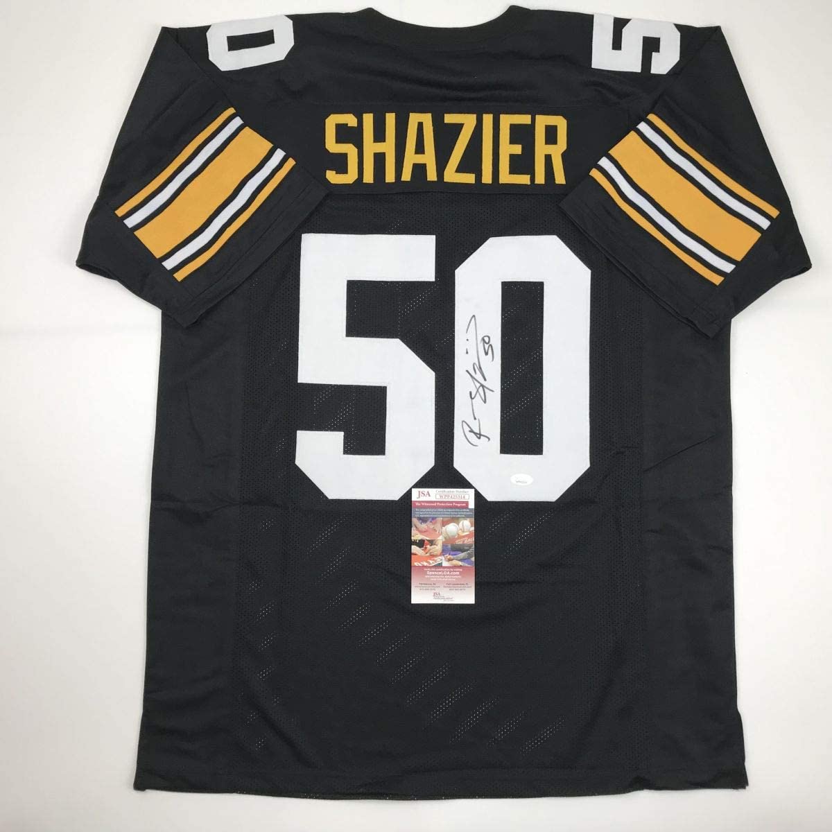 Autographed/Signed Ryan Shazier Pittsburgh Black Retro Football Jersey JSA COA