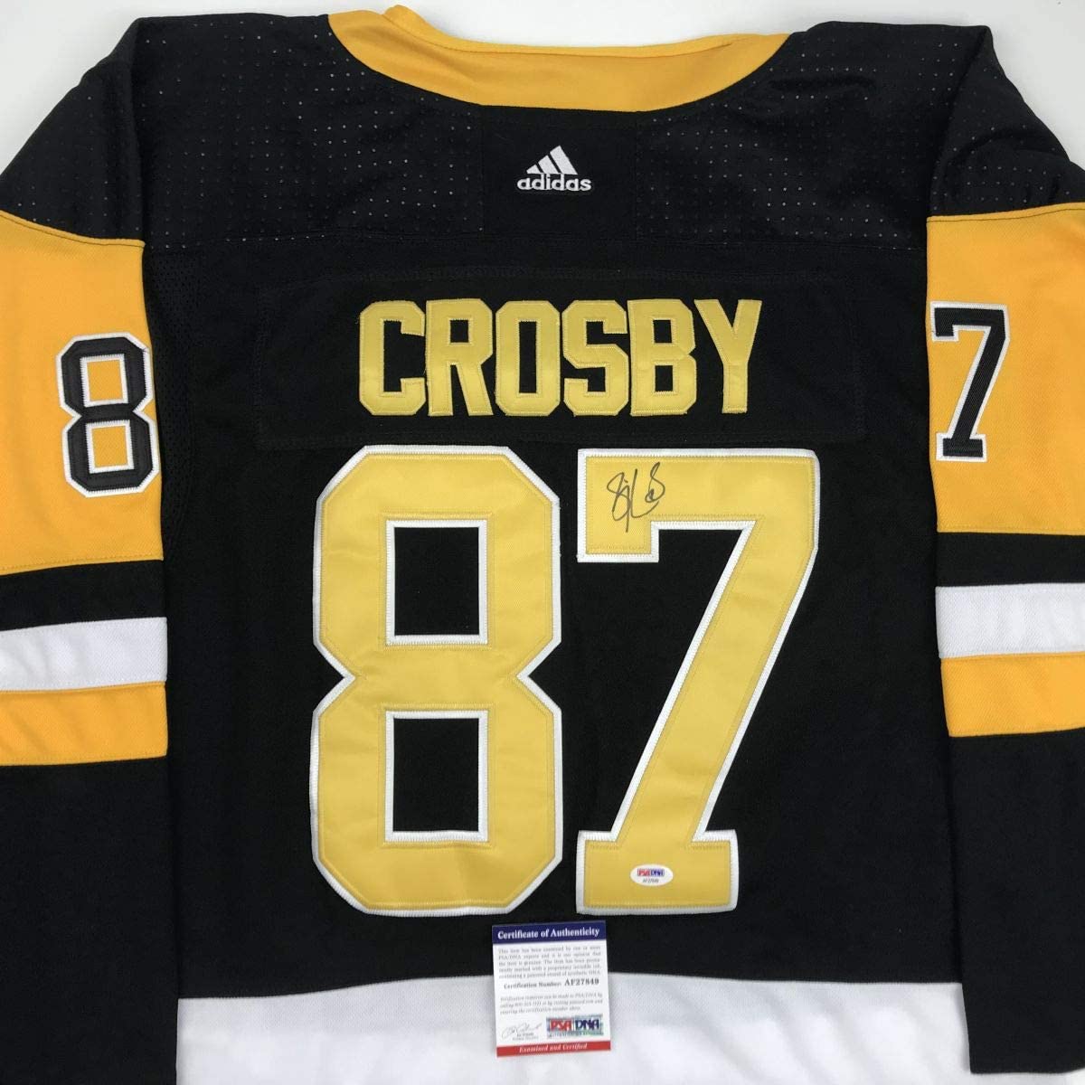 Autographed/Signed Sidney Crosby Pittsburgh Black Hockey Jersey PSA/DNA COA