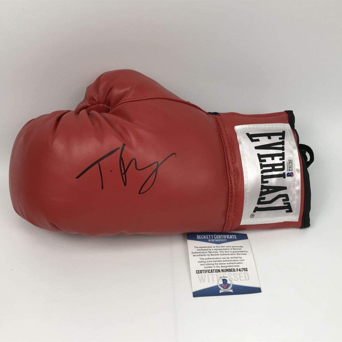 Autographed/Signed Tyson Fury Red Everlast Boxing Glove Beckett BAS COA Auto