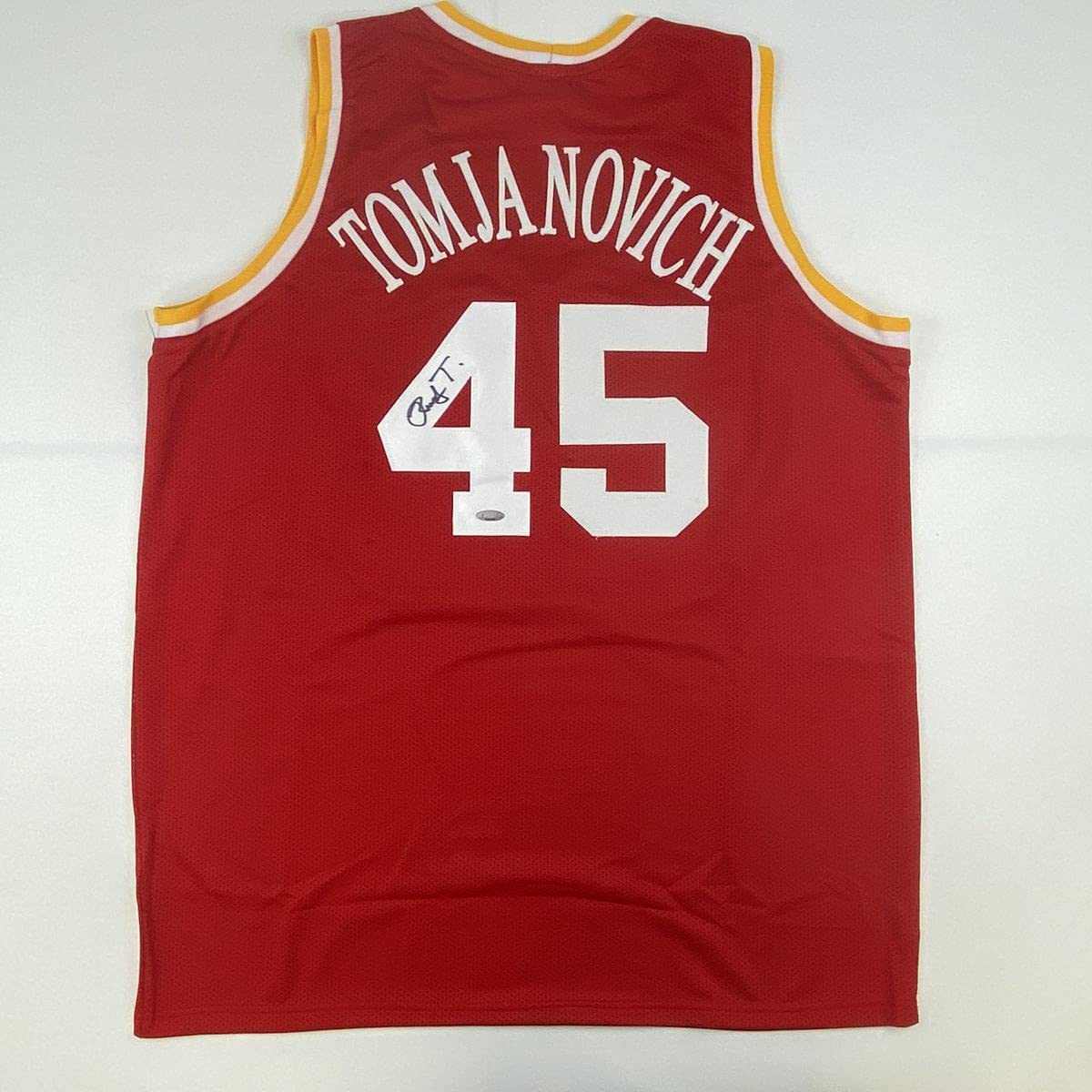 Autographed/Signed Rudy Tomjanovich Houston Red Basketball Jersey Tristar COA