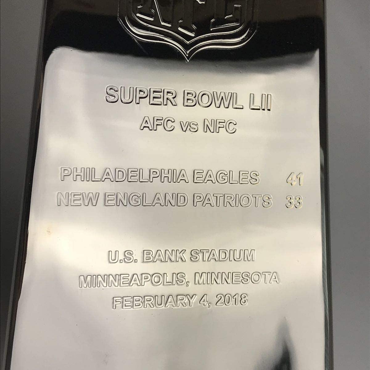 Autographed/Signed Nick Foles Full Size F/S Replica Super Bowl 52 LII Lombardi Trophy Philadelphia Eagles Beckett BAS COA