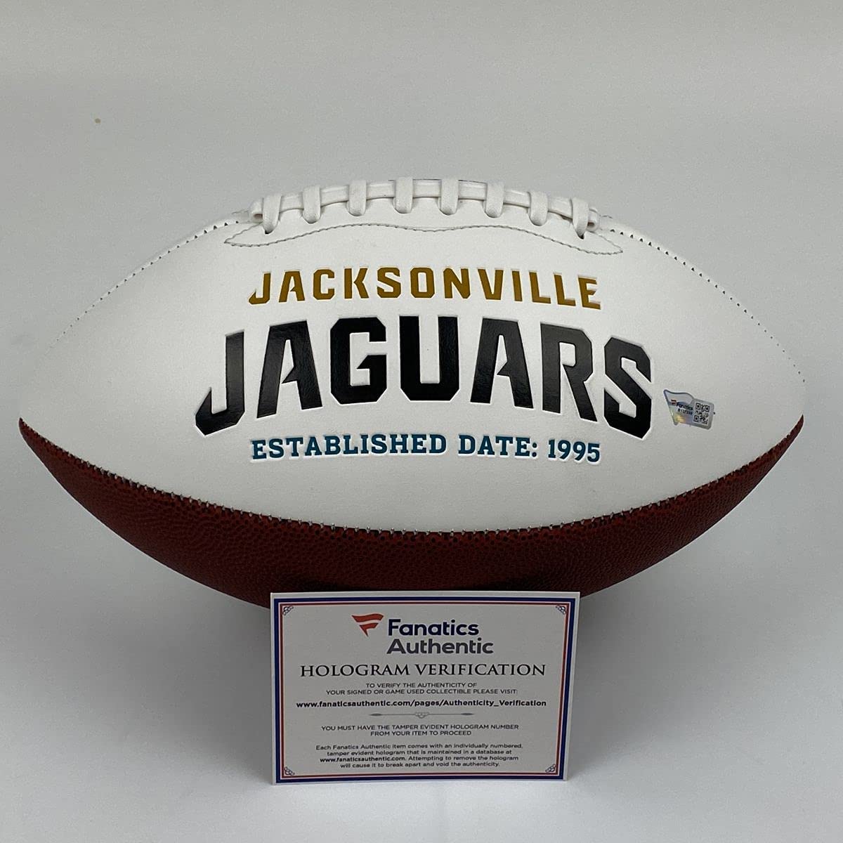 Autographed/Signed Trevor Lawrence Jacksonville Jaguars Full Size F/S White Panel Logo Football Fanatics COA