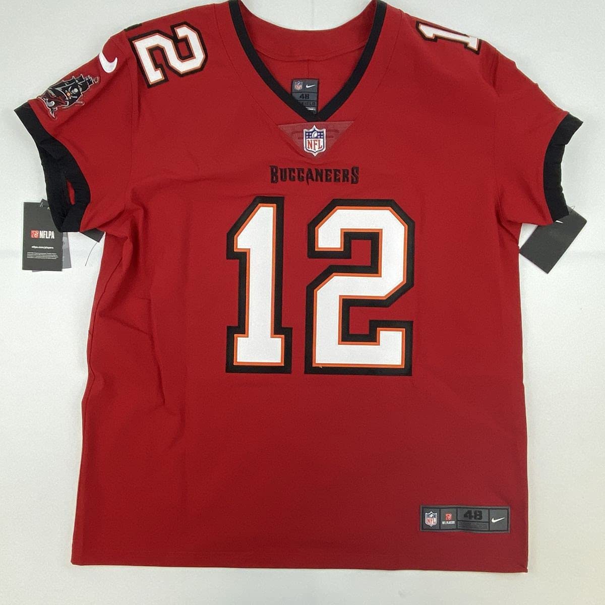 Autographed/Signed Tom Brady Tampa Bay Buccaneers Red Authentic Nike Elite Football Jersey Fanatics COA