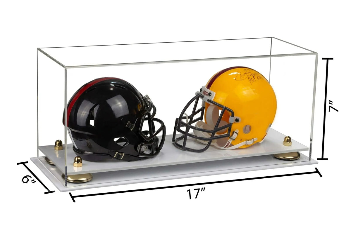 2 Mini Helmet or Mini Football with Mini Helmet Display Case - Clear (A019/V46)