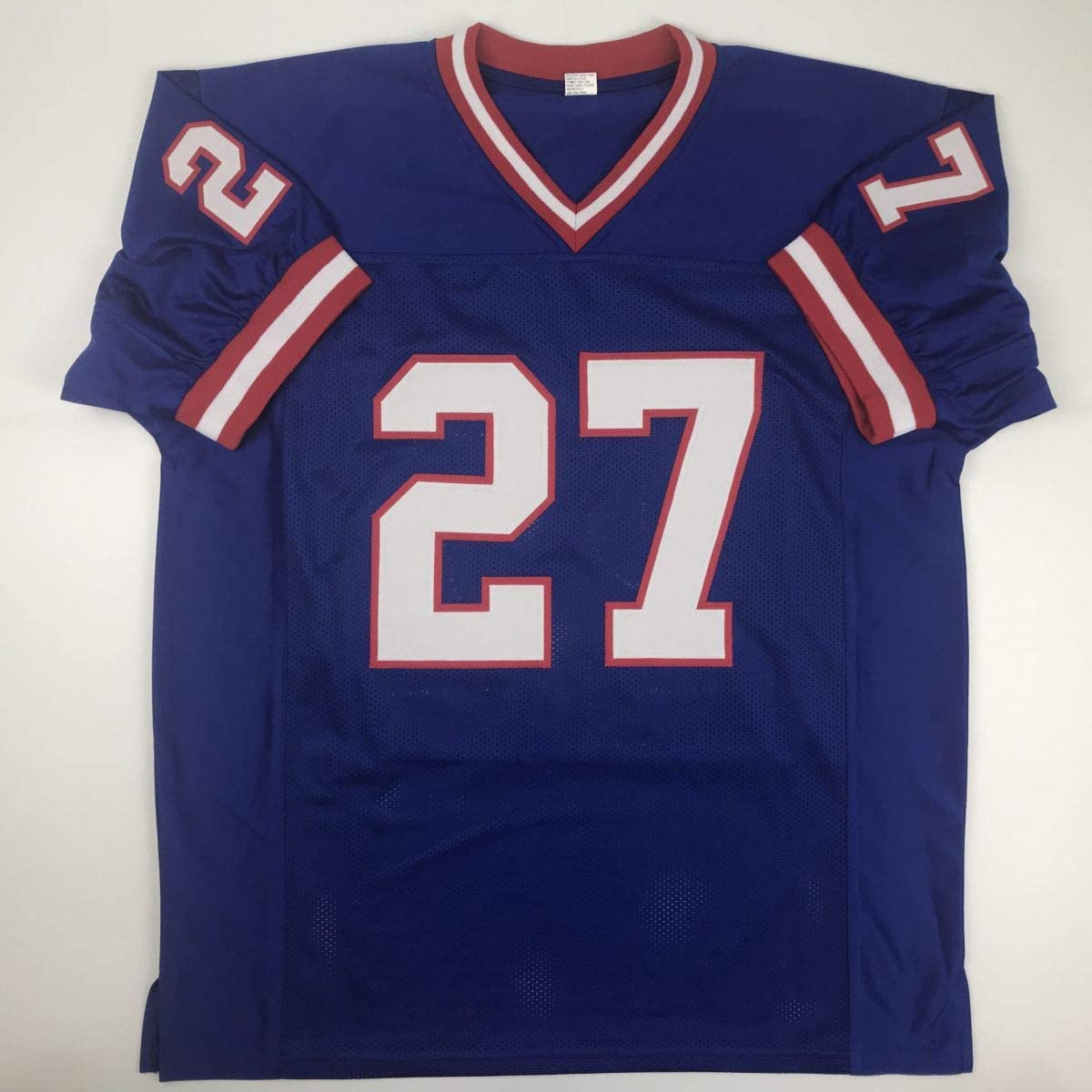 Autographed/Signed Rodney Hampton New York Blue Football Jersey PSA/DNA COA