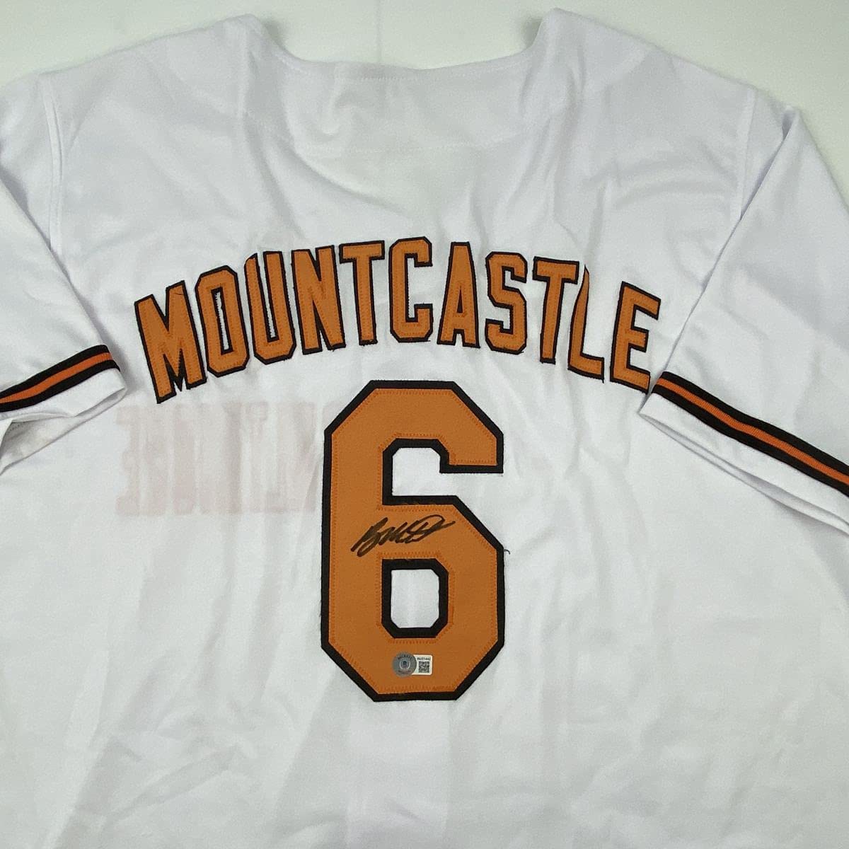 Autographed/Signed Ryan Mountcastle Baltimore White Baseball Jersey Beckett BAS COA