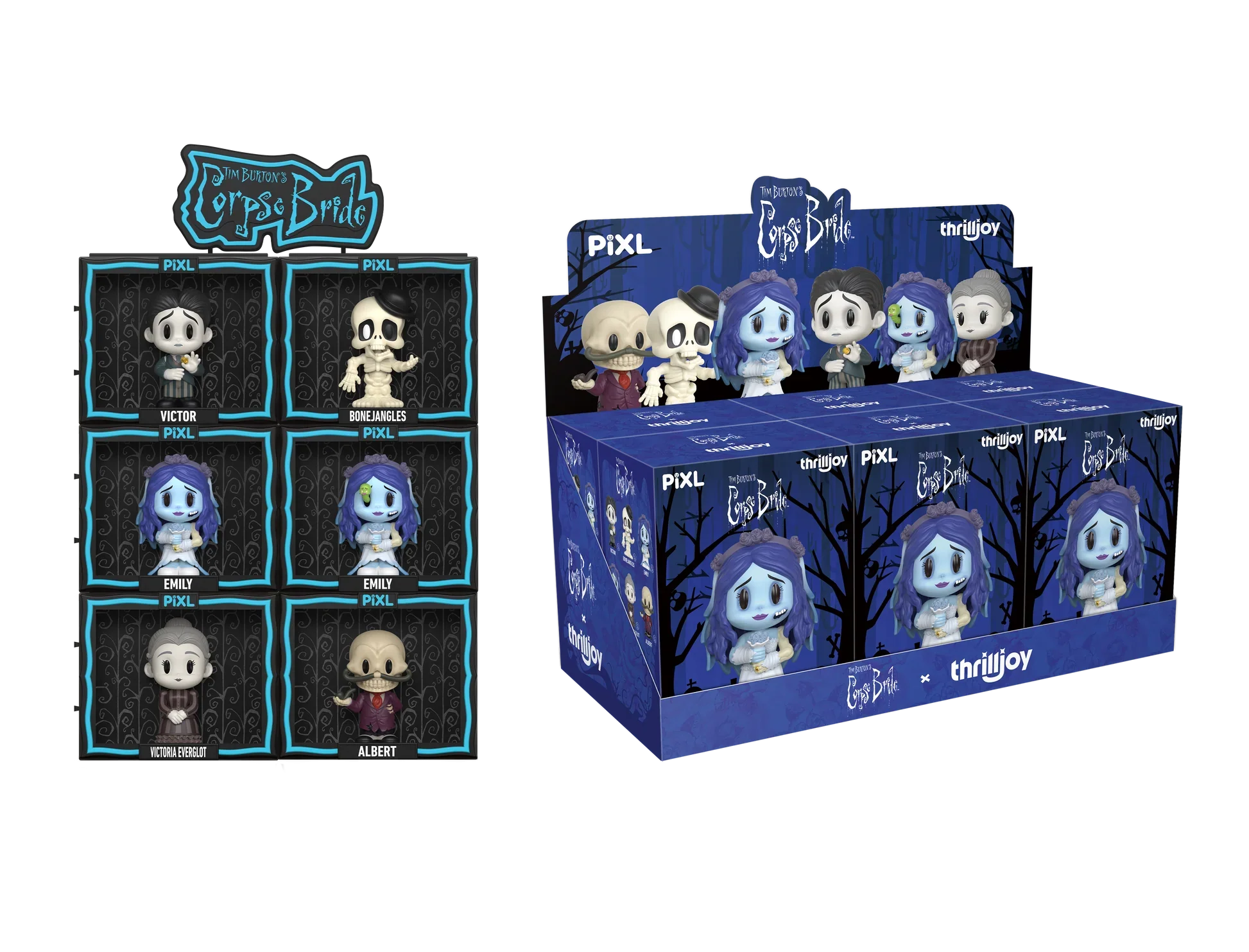 [Thrilljoy] Tim Burton's Corpse Bride PIXL Blind Box Vinyl (Chance at 1 of 300 hyper-rare “chase” pieces will be redeemable for a special 12” MEGA PIX!)