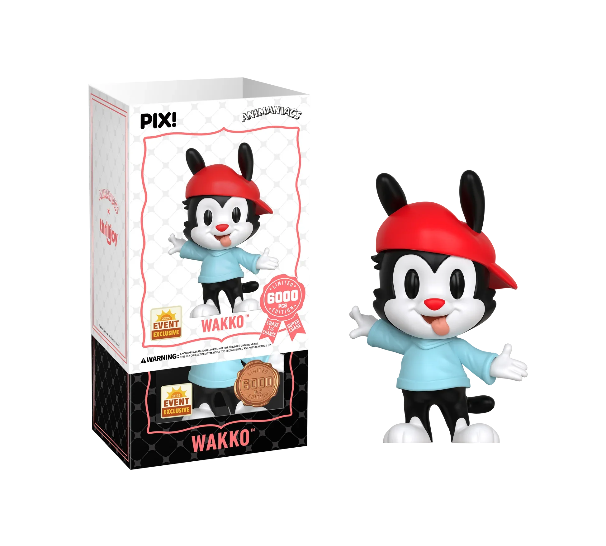 [Thrilljoy] [EXCLUSIVE] Animaniacs - Wakko LE6000 PIX Vinyl Figure (1 in 6 Chance at Chase)