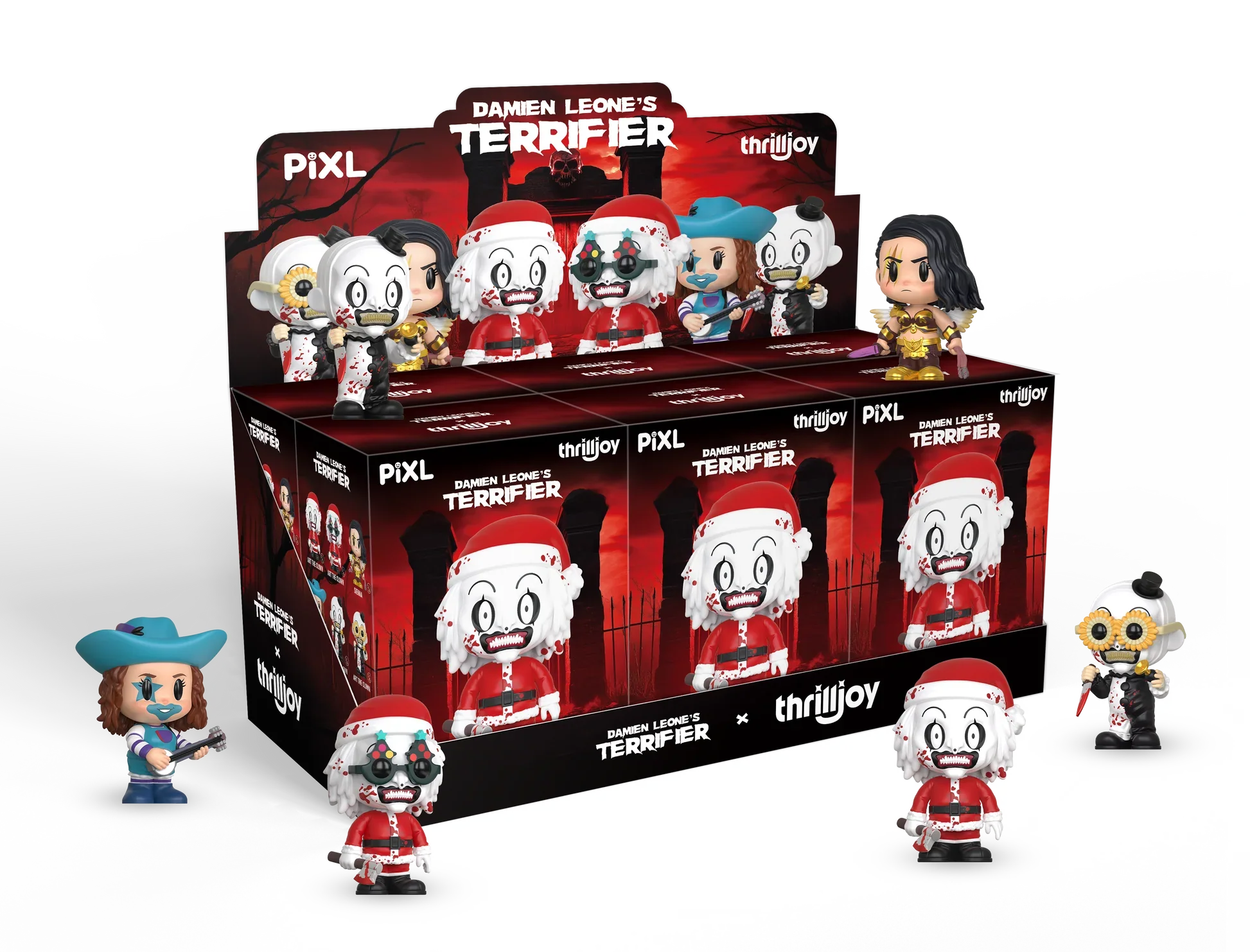 [Thrilljoy] Damien Leone's Terrifier PIXL Blind Box Vinyl (Chance at 1 of 300 hyper-rare “chase” pieces will be redeemable for a special 12” MEGA PIX!)